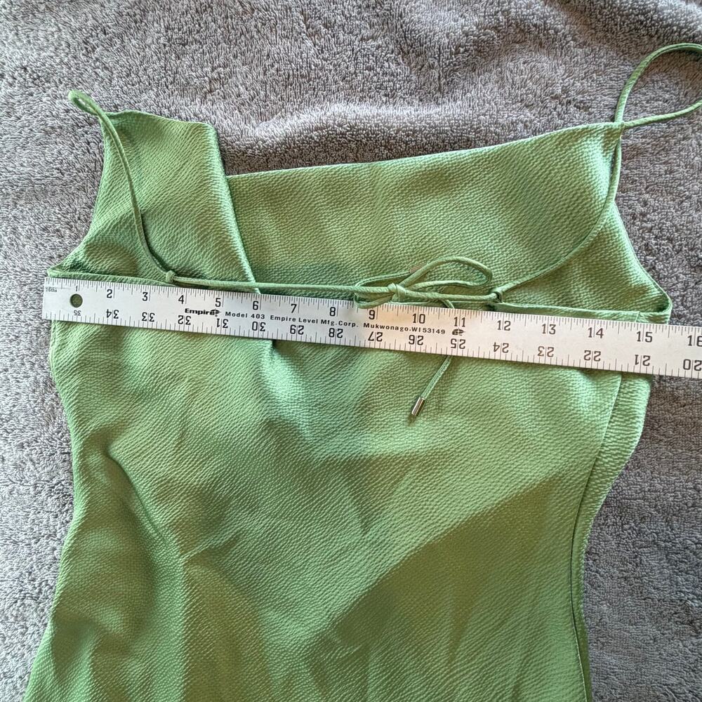 Abbeline Green Mini Slip Dress Cowl Neck Semi-adjustable Fun Flirty Date Night - Picture 8 of 8